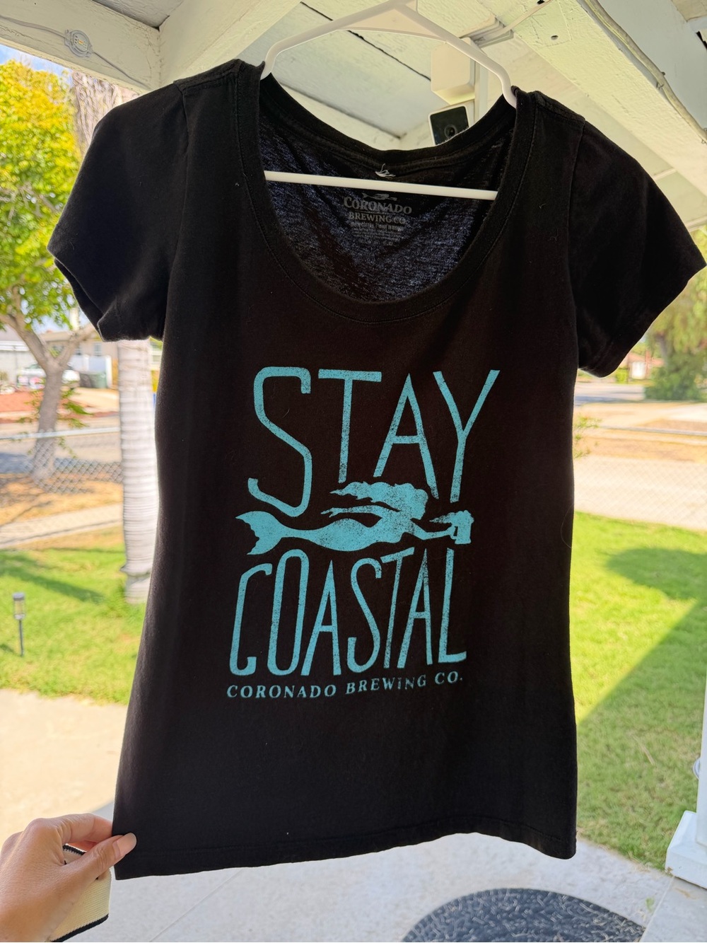 Women’s ‘Stay Coastal’ Graphic Tee - Black/Teal